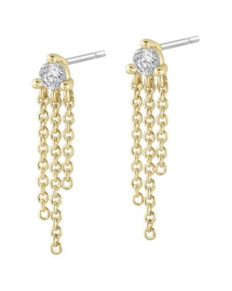 Electric Picks 14K Plated Cz Cascade Statement Earrings