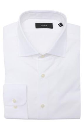 Vince Button Front Long Sleeve Cotton Shirt in White at Nordstrom Rack, Size 16.5 - L