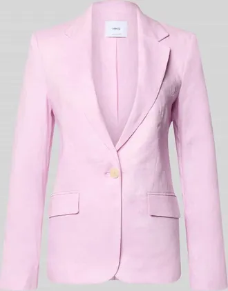 Mango Slim Fit Blazer aus Leinen mit Pattentaschen Modell BORELI in Rosa, Gr&ouml;&szlig;e 34