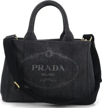 Prada Black Cotton Canvas Tote Bag (Pre-Owned)
