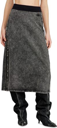 Diesel Fleece cotton skirt with side bands - Skirts - Woman