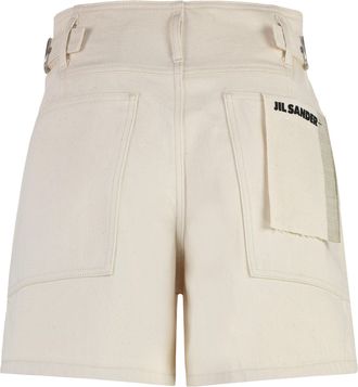 Jil Sander Womens Beige Denim Shorts Cotton