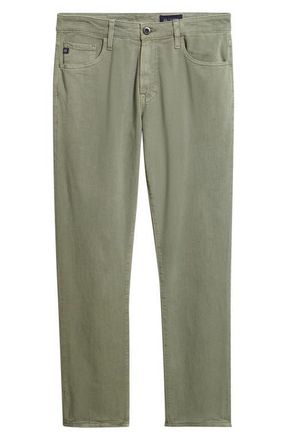 AG - Adriano Goldschmied Everett Slim Straight Leg Cotton & Linen Blend Jeans in Sulfur Spruce Green at Nordstrom, Size 34 X 32