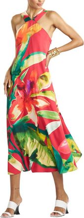 Natori Mallorca Printed Silk Halter Dress