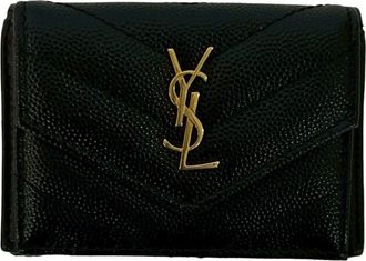 Saint Laurent Black Leather Wallet (Tri-Fold) (Pre-Owned)