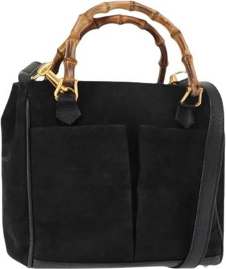 Gucci Pre-owned Su&egrave;de Handtas - Dames - Vintage Handtas - Zwart - ONE Size - Su&egrave;de - Vintage