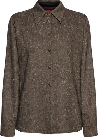 Elena Miro Wool-Blend Tweed Shirt