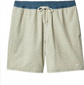 Toes on the Nose Mens Manhattan Volley Swim Trunks In Light Gray Micro Floral