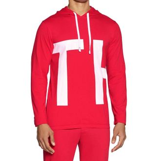 Tommy Hilfiger Logo Pullover Hoodie In Mahogany