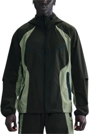 Nike Tech Dri-FIT Woven Color-Block Windrunner Loose Jacket - Heren - Windbreakers - Zwart - L - Polyester - Fitness