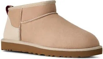 UGG Classic Ultra Mini Genuine Shearling Boot in Driftwood /Biking Red at Nordstrom Rack, Size 14