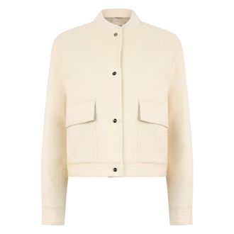 Herno Jassen, Dames, Beige, S, Wol, Cropped Bomberjack