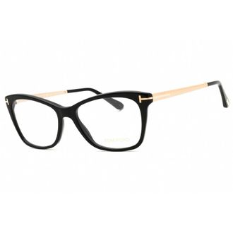 Tom Ford Ladies Shiny Black Cat Eye Eyeglass Frames FT5353 001 52