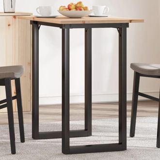 vidaXL Vidaxl - Mesa De Comedor Marco O Madera Maciza Pino Y Acero 80x50x75,5cm