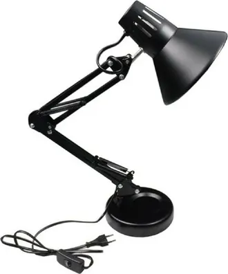 Trade Shop Trade Shop Traesio - Trade Shop - Lampada Da Scrivania Con Braccio Snodabile Attacco E27 Luce Tavolo Per Ufficio - Negro