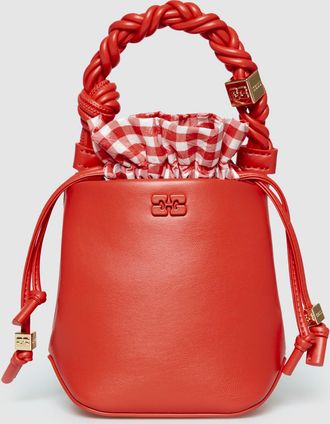 Ganni Sac Bucket Mini Bou Vichy Rouge