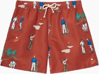 Pompeii Mens Pompeii Golf Ruby Red Swim Trunks - Size: 32/34/35