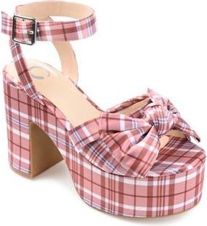 Journee Collection Zenni Bow Platform Sandal in Plaid at Nordstrom Rack, Size 8.5