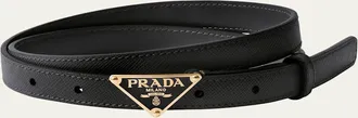 Prada Triangle Leather Buckle Belt