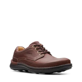 Clarks Schn&uuml;rschuh CLARKS Nature Three, Herren, Gr. 41, braun (mahogany leather), Leder, Schuhe Schn&uuml;rschuh, Freizeitschuh, Halbschuh, Schn&uuml;rschuh mit heraus