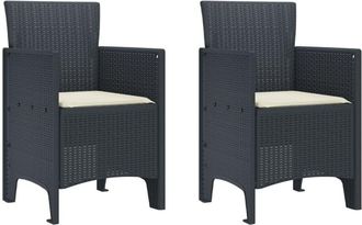 vidaXL Garden Chair 2 pcs Anthracite 53 x 49 x 85 cm pp Vidaxl