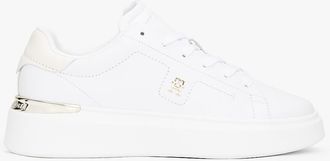 Tommy Hilfiger Womens Leather Platform Court Sneaker - White - US 8.5 / EU 39