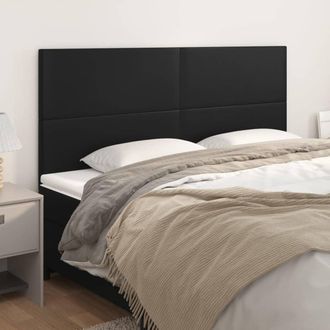 vidaXL Cabeceros 4 Unidades De Cuero Sint&eacute;tico Negro 90x5x78/88 Cm Vidaxl