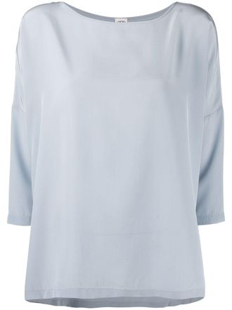 Missoni cropped sleeve silk T-shirt - Blue