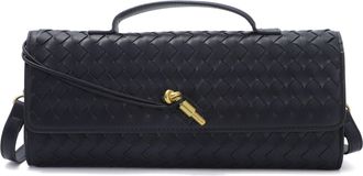 Adornia Black Woven Baguette Bag