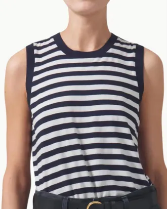 Citizens Of Humanity Jessie Modern Muscle Tee In Eclipse Stripe