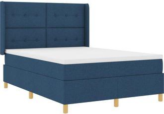 vidaXL Box Spring Bed with Mattress Blue 140 x 190 cm Fabric vidaXL