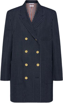Thom Browne Giacca doppiopetto gessata - Blu