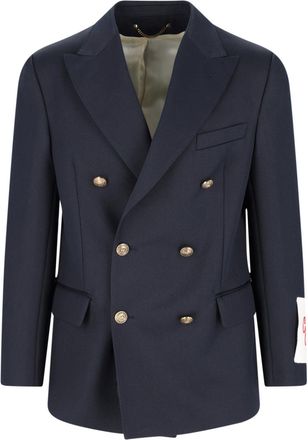 Golden Goose Blue Double Breasted Wool Blend Blazer