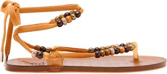 Ancient Greek Sandals Esther Beaded Jelly Sandals - Camel - 38 (IT38/ UK5)