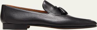 Magnanni Mens Seneca Grained Leather Tassel Loafers