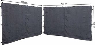 Quick-Star Quick-star - 2 Seitenteile Mit Rv 300/400x195cm F&uuml;r Pavillon 3x4m Seitenwand Anthrazit Ral 7012