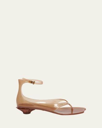 Chlo&eacute; Jelly Thong Ankle-Strap Sandals