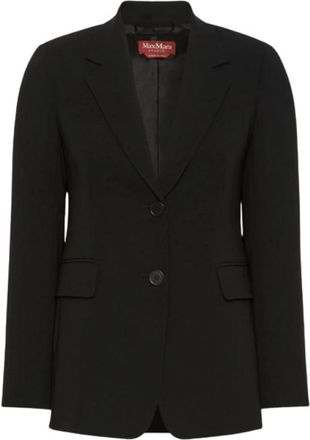 Max Mara Linz Blazer - Dames - Blazers - Zwart - S - Leer - Jassen