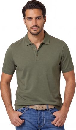 Brax Brax poloshirt groen normale fit 3 knopen