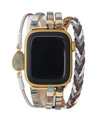 Saachi Saachi Stainless Steel Leather Apple Watch Band