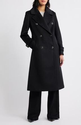 CeCe by Cynthia Steffe Double Breasted Coat in Black at Nordstrom Rack, Size X-Small