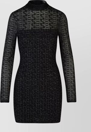 Balmain metallic monogram knit mini dress