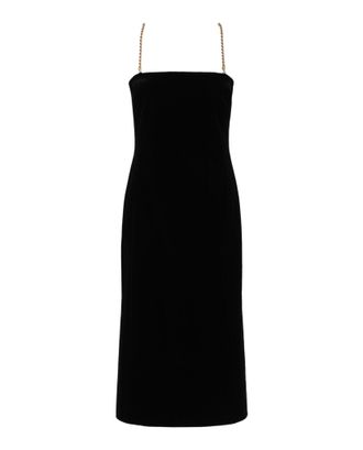 Ferragamo Midi Tube Dress With Twisted Chain Straps