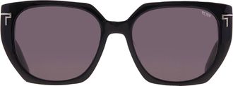 Tumi Grey Geometric Unisex Sunglasses STU515 0BLA 56