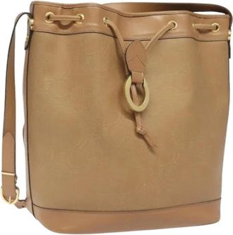 Dior Pre-owned Bucket Bags, female, Beige, Size: ONE SIZE Pre-owned Trotter Canvas Bucket Bag