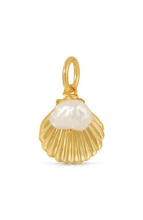 Kozakh Shell Freshwater Pearl Charm in Gold at Nordstrom