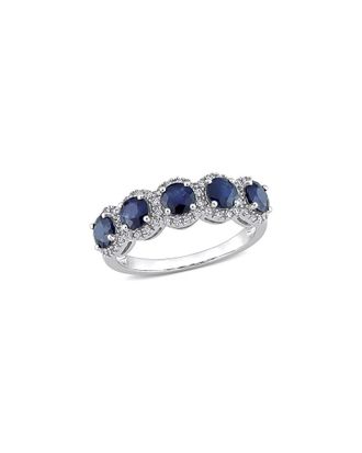 Rina Limor 14K 1.96 Ct. Tw. Diamond & Sapphire Half-Eternity Ring