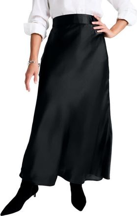 Jessica London Satin Maxi Skirt in Black at Nordstrom, Size 14