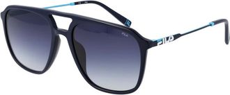 Fila Zwarte Aviator Zonnebril met Blauwe Gradi&euml;nt Lenzen - Heren - Zonnebrillen - Zwart - ONE Size - Accessoires