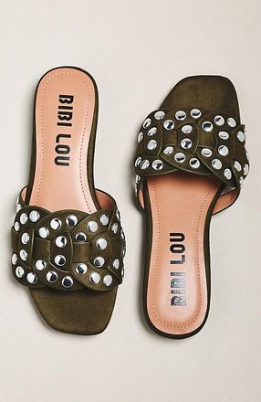 Bibi Lou Studded Faux Suede Slides